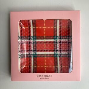 Lenox Kate Spade Christmas Plaid Square Tray  New in Unopened Box